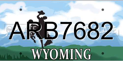 ARB7682 Wyoming License Plate