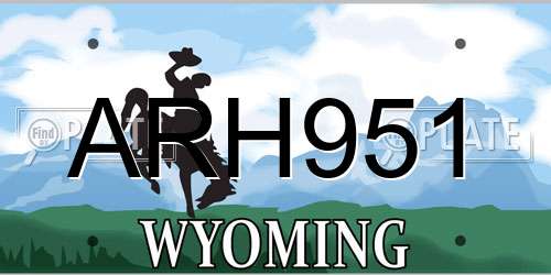 ARH951 Wyoming License Plate