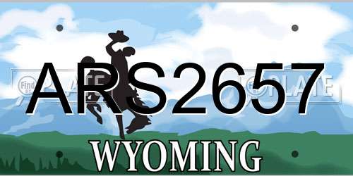ARS2657 Wyoming License Plate