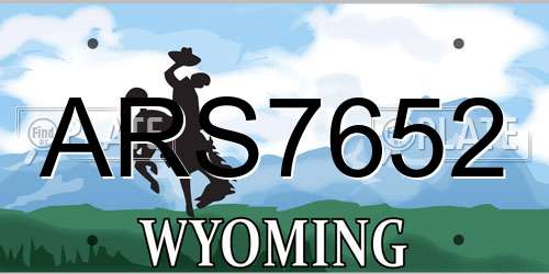 ARS7652 Wyoming License Plate