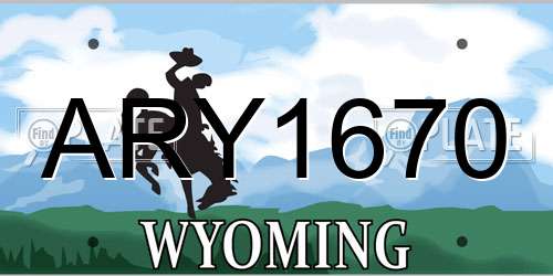 ARY1670 Wyoming License Plate