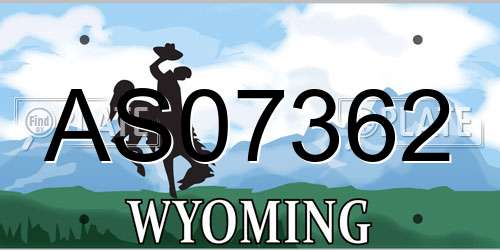 AS07362 Wyoming License Plate