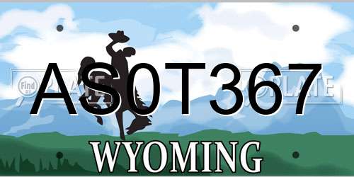 AS0T367 Wyoming License Plate