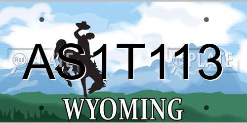 AS1T113 Wyoming License Plate