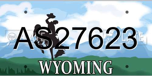AS27623 Wyoming License Plate