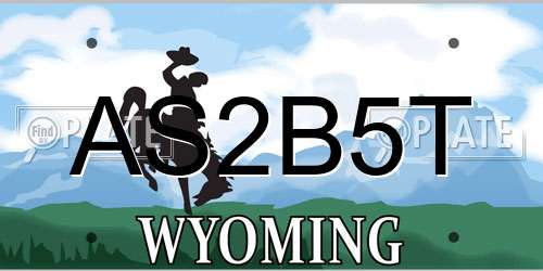 AS2B5T Wyoming License Plate