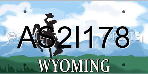 AS2I178 Wyoming License Plate