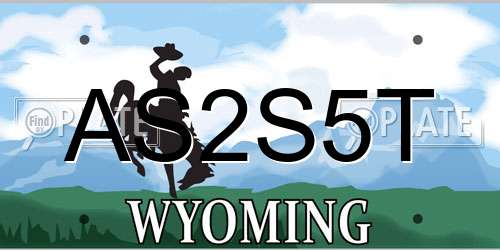 AS2S5T Wyoming License Plate