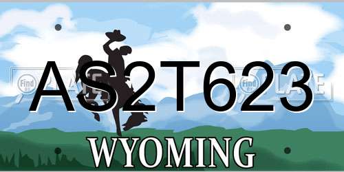 AS2T623 Wyoming License Plate