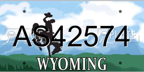 AS42574 Wyoming License Plate