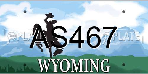 AS467 Wyoming License Plate