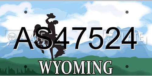 AS47524 Wyoming License Plate
