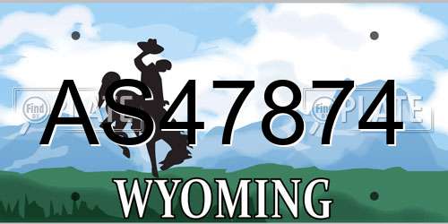 AS47874 Wyoming License Plate