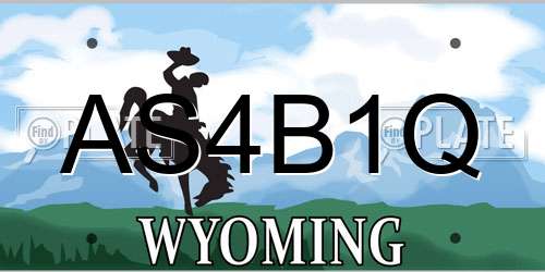 AS4B1Q Wyoming License Plate