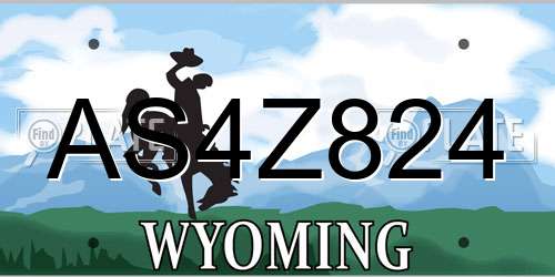 AS4Z824 Wyoming License Plate