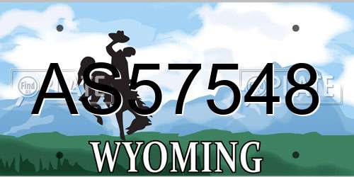AS57548 Wyoming License Plate