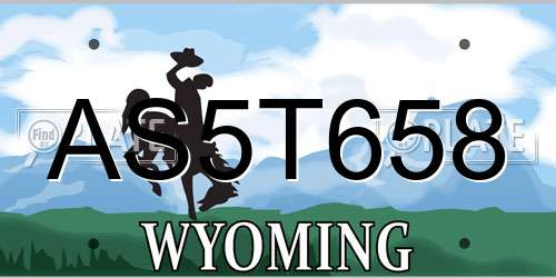 AS5T658 Wyoming License Plate