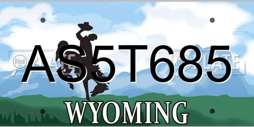 AS5T685 Wyoming License Plate