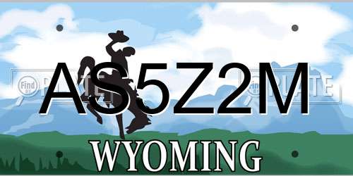 AS5Z2M Wyoming License Plate
