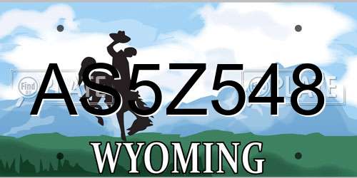 AS5Z548 Wyoming License Plate
