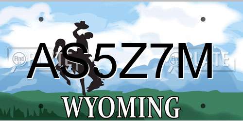 AS5Z7M Wyoming License Plate