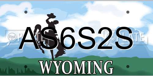 AS6S2S Wyoming License Plate