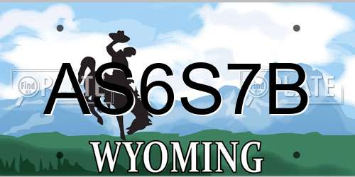 AS6S7B Wyoming License Plate