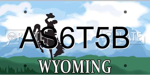 AS6T5B Wyoming License Plate