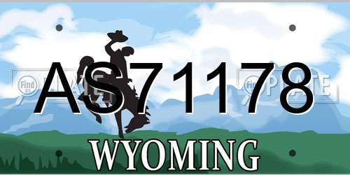 AS71178 Wyoming License Plate