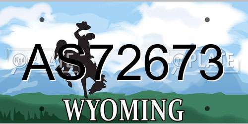 AS72673 Wyoming License Plate