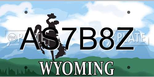 AS7B8Z Wyoming License Plate