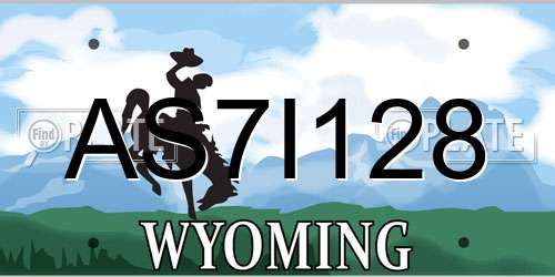 AS7I128 Wyoming License Plate