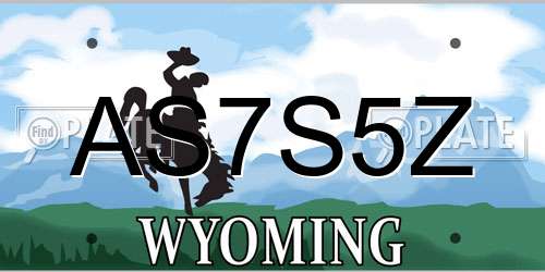 AS7S5Z Wyoming License Plate