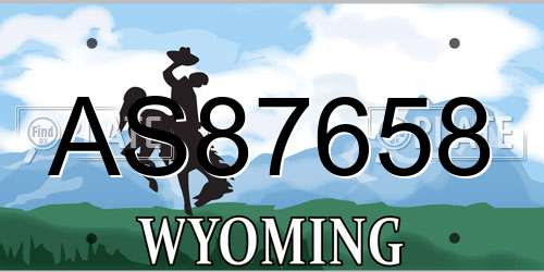 AS87658 Wyoming License Plate