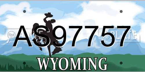 AS97757 Wyoming License Plate