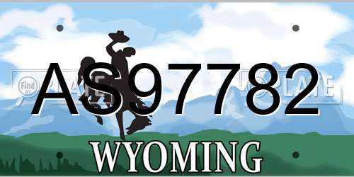 AS97782 Wyoming License Plate