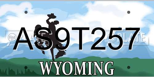 AS9T257 Wyoming License Plate