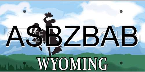 ASBZBAB Wyoming License Plate