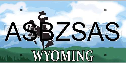 ASBZSAS Wyoming License Plate