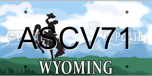ASCV71 Wyoming License Plate