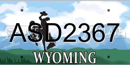 ASD2367 Wyoming License Plate