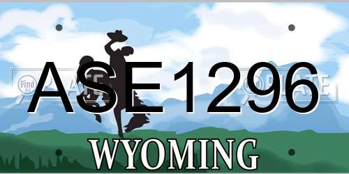 ASE1296 Wyoming License Plate