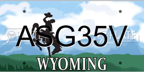 ASG35V Wyoming License Plate