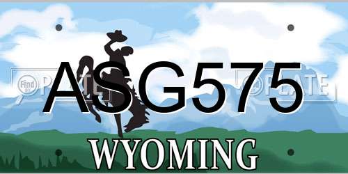 ASG575 Wyoming License Plate