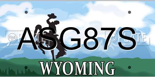 ASG87S Wyoming License Plate