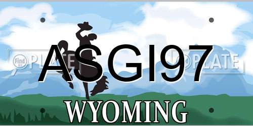 ASGI97 Wyoming License Plate