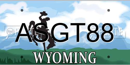 ASGT88 Wyoming License Plate