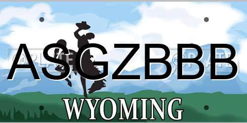 ASGZBBB Wyoming License Plate