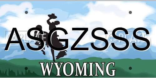 ASGZSSS Wyoming License Plate