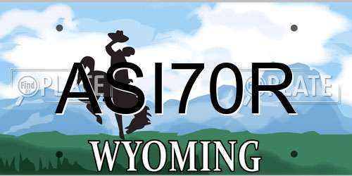 ASI70R Wyoming License Plate